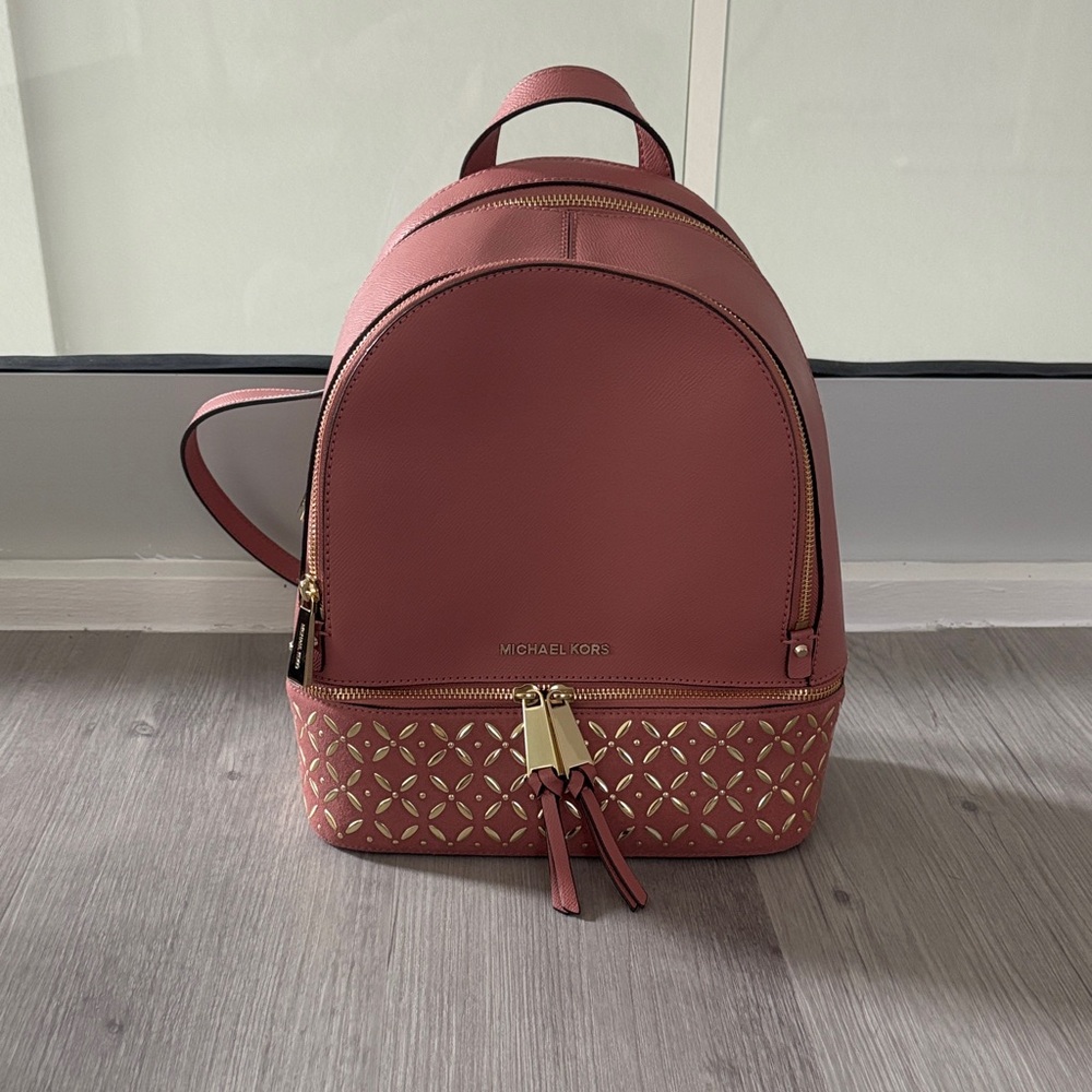 Michael Kors Rose and Gold Backpack